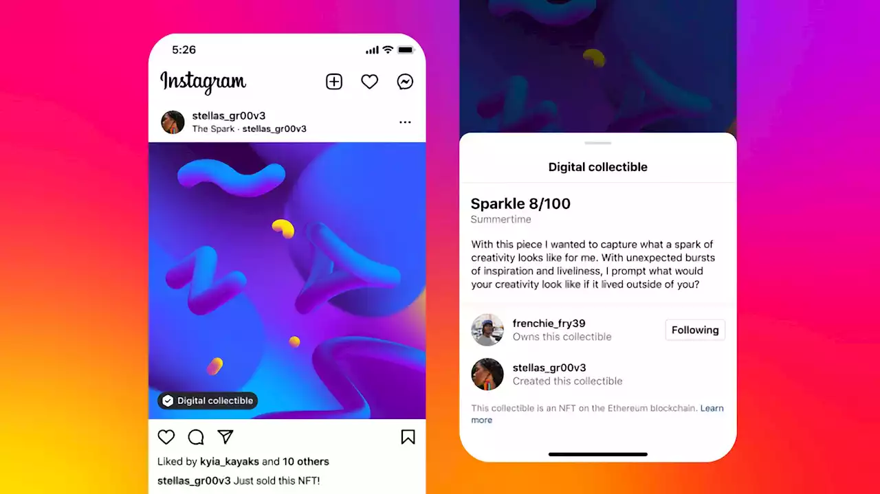 Instagram: arrivano i post con NFT, i collezionabili digitali