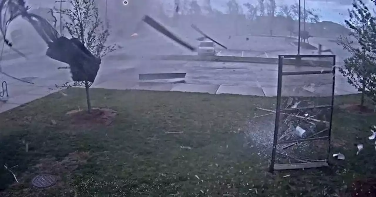 Watch Now: School surveillance video records violent EF-3 tornado in Kansas