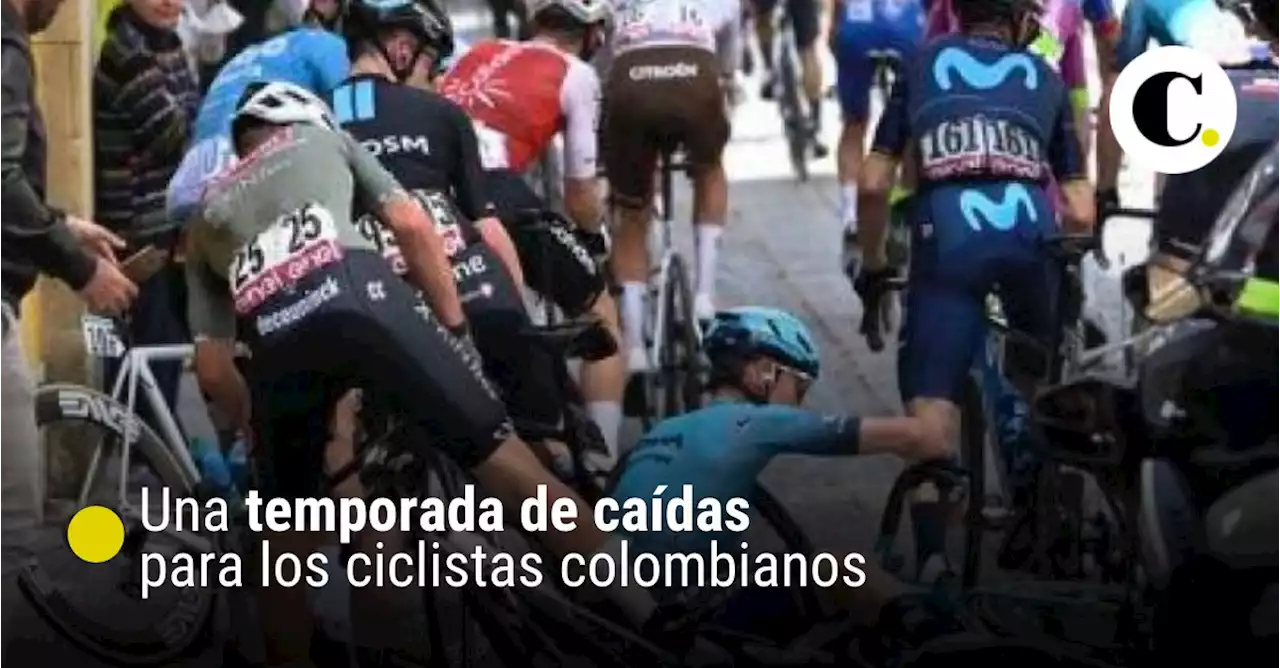 Una temporada de caídas para los ciclistas colombianos