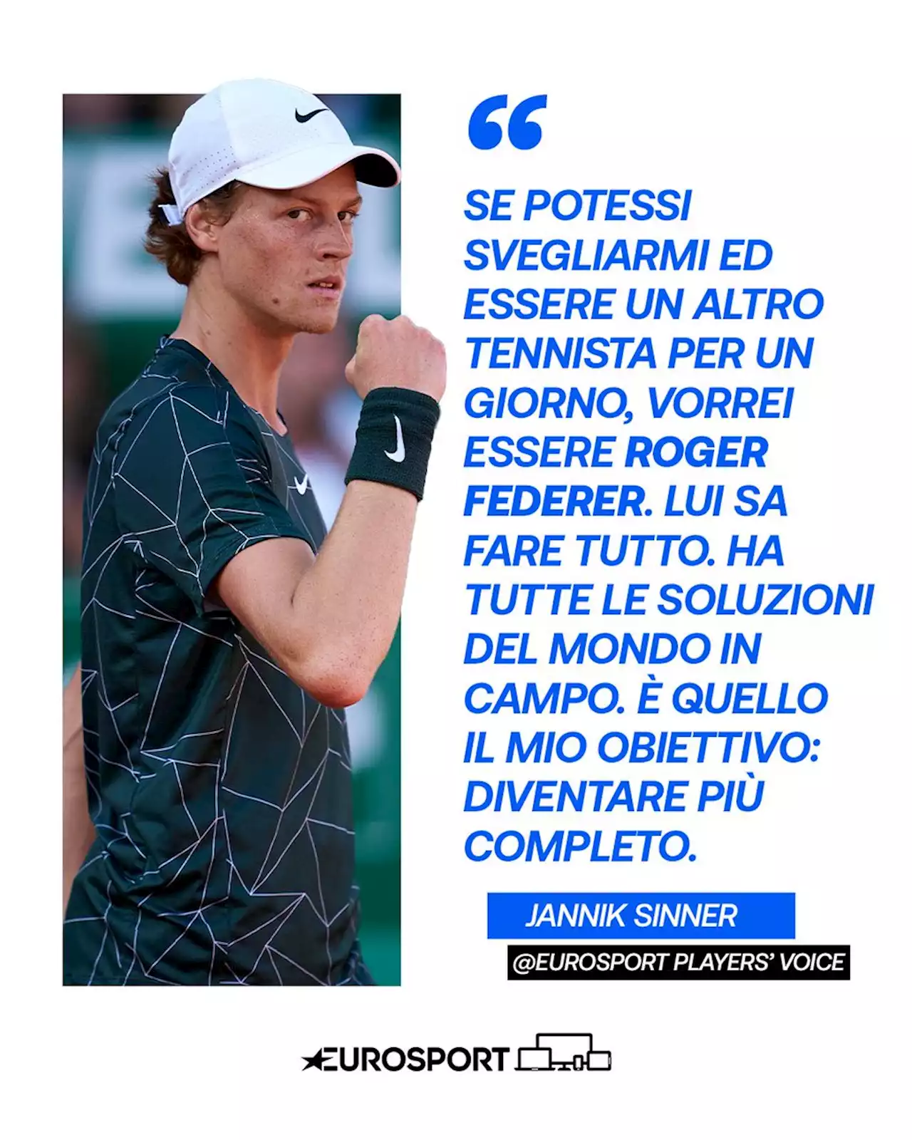 Jannik Sinner: 'Per un giorno vorrei svegliarmi ed essere Roger Federer' - Players' Voice