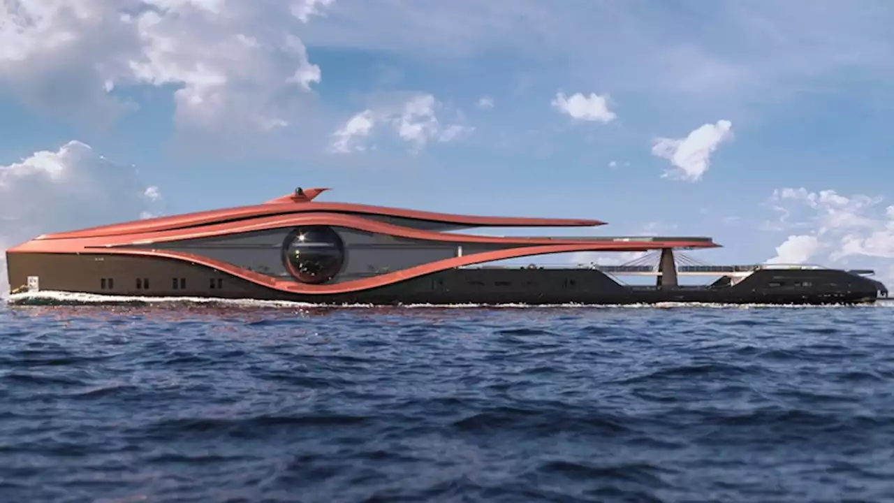 A novel megayacht boasts a giant domed observatory, much like a black hole