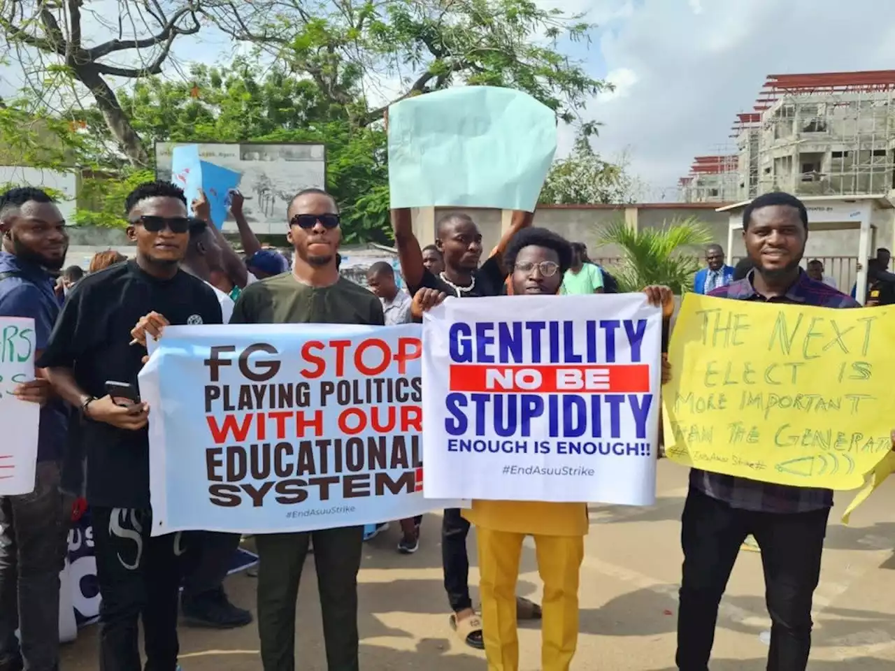 ASUU strike: Students protest in Lagos, Benin, vow to block N’ Assembly, airports