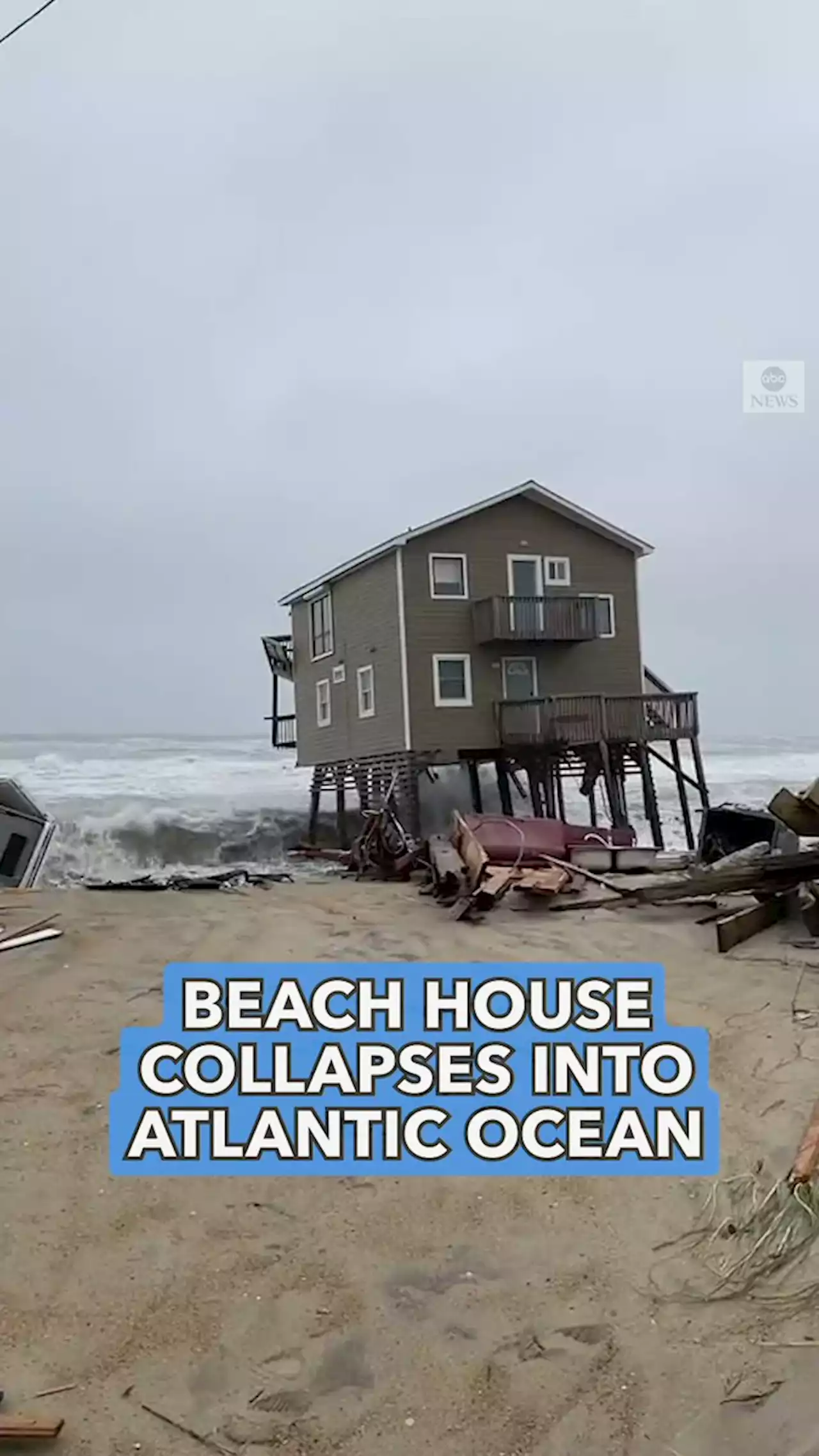 2 North Carolina beach houses collapse into Atlantic surf