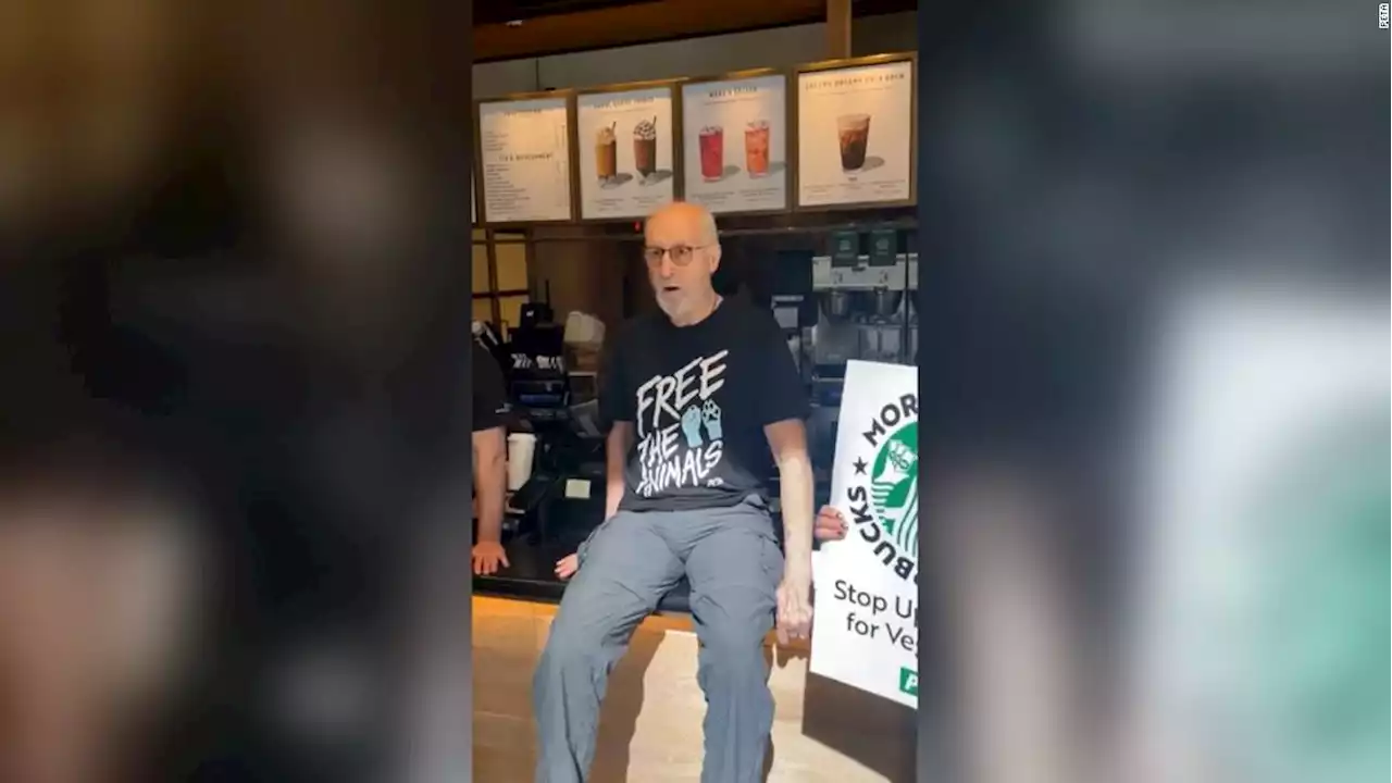 James Cromwell superglued his hand to a Starbucks counter to protest vegan milk charges