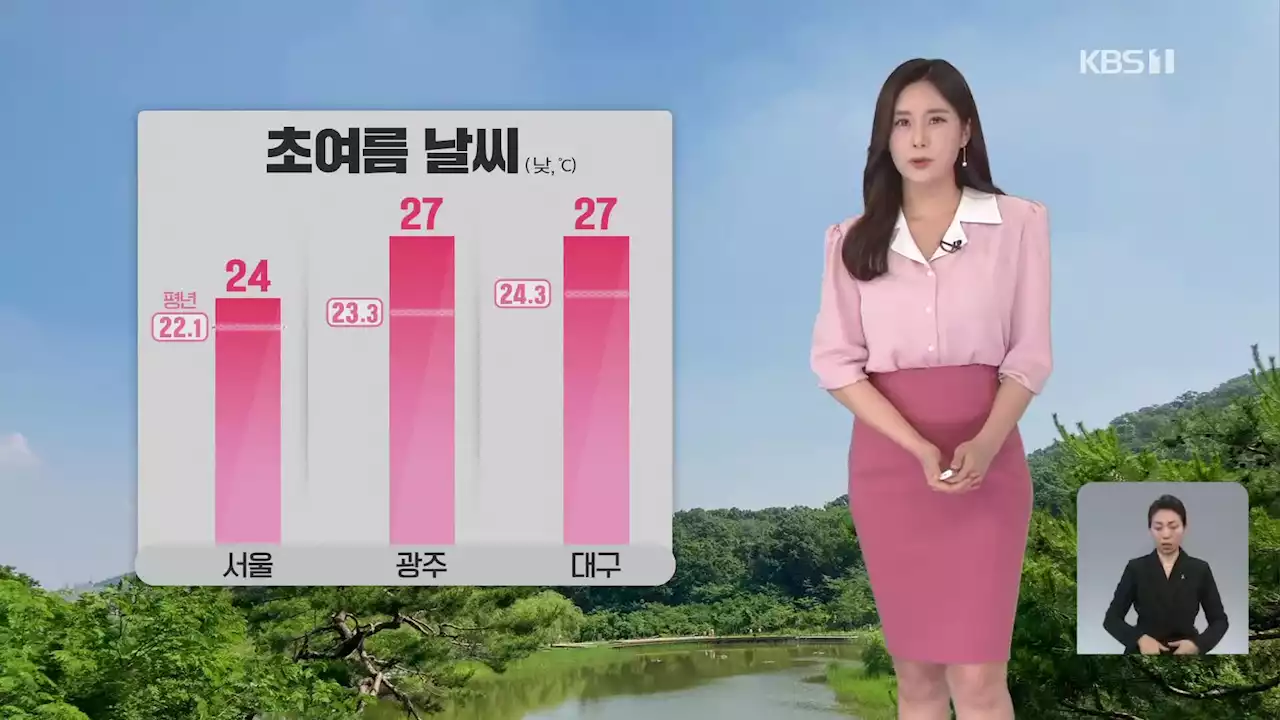 [출근길 날씨] 한낮 초여름 날씨…제주 5~10mm 비