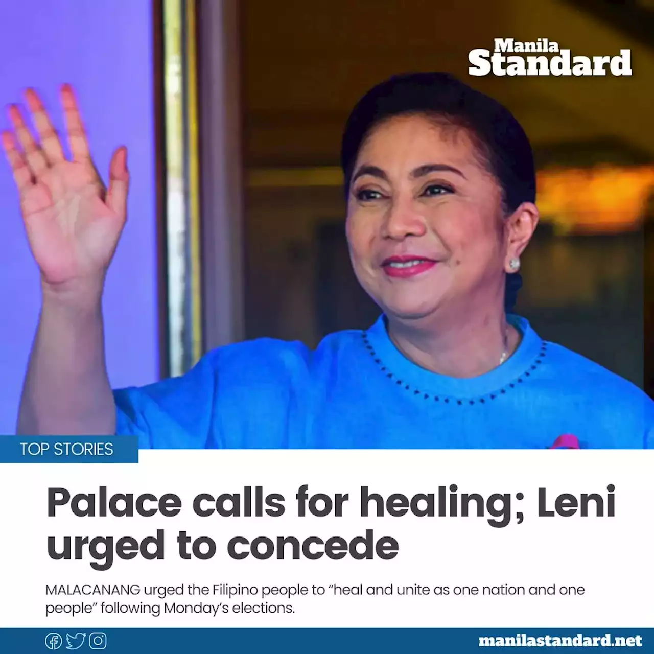 Palace calls for healing; Leni urged to concede