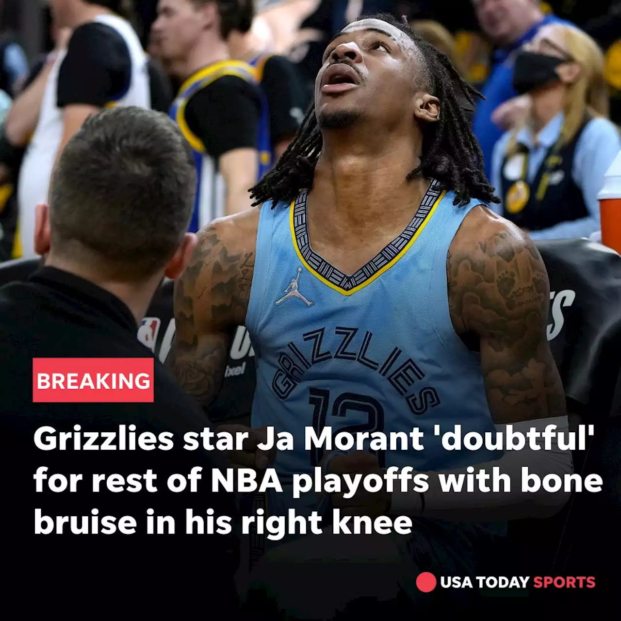 Grizzlies star Ja Morant doubtful for rest of NBA playoffs with bone bruise in right knee