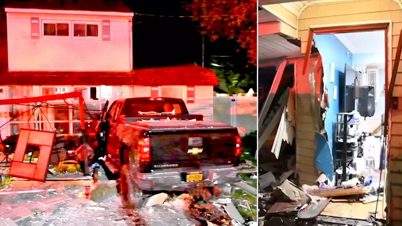 Out-of-control truck slams into home on Long Island