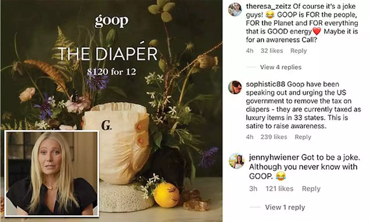 Gwyneth Paltrow baffles fans with new Goop diapers that cost $120