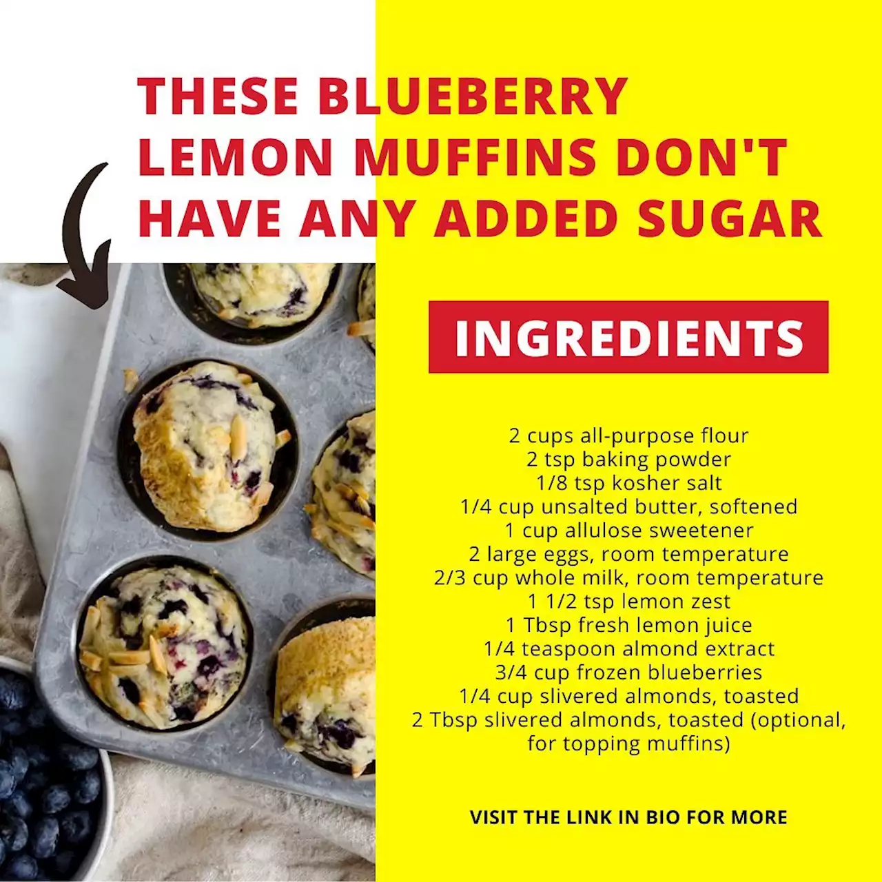 These Blueberry Lemon Muffins Don't Have Any Added Sugar — Eat This Not That