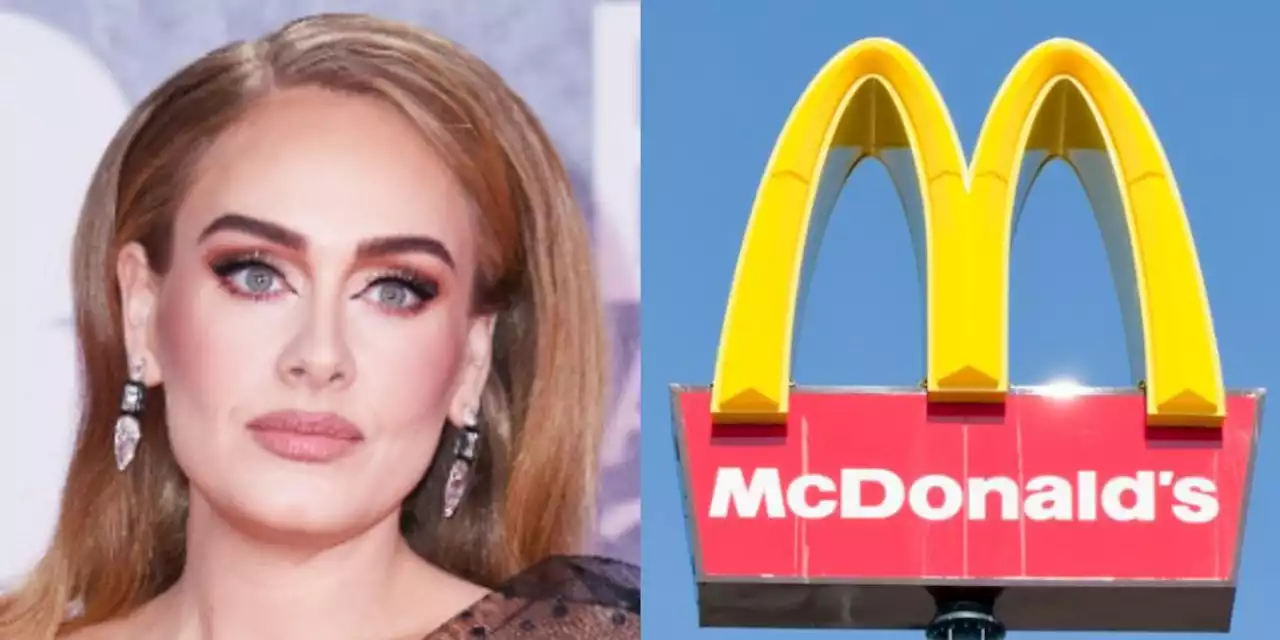 Adele gets behind McDonald’s counter to serve boyfriend Rich Paul his meal