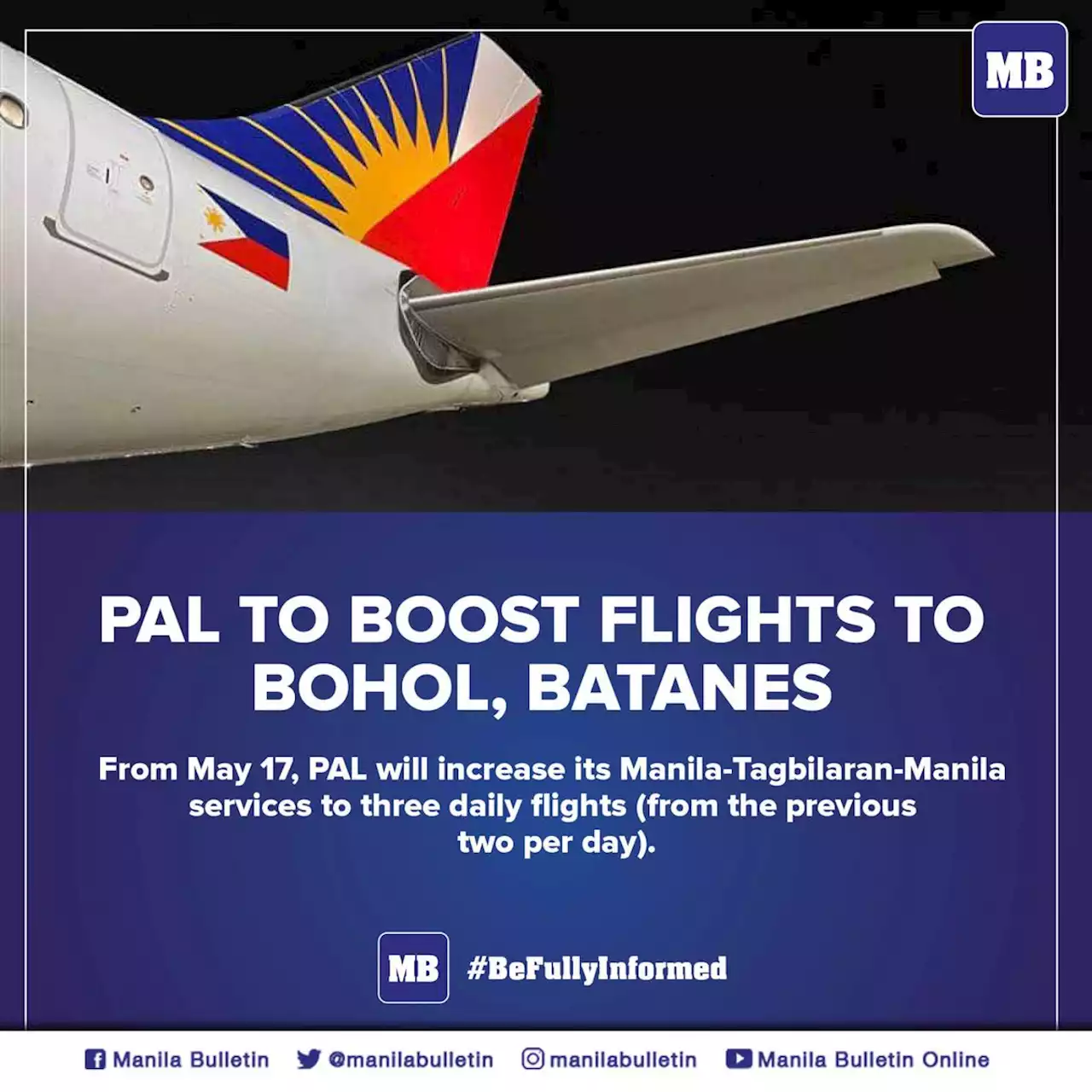 PAL to boost flights to Bohol, Batanes