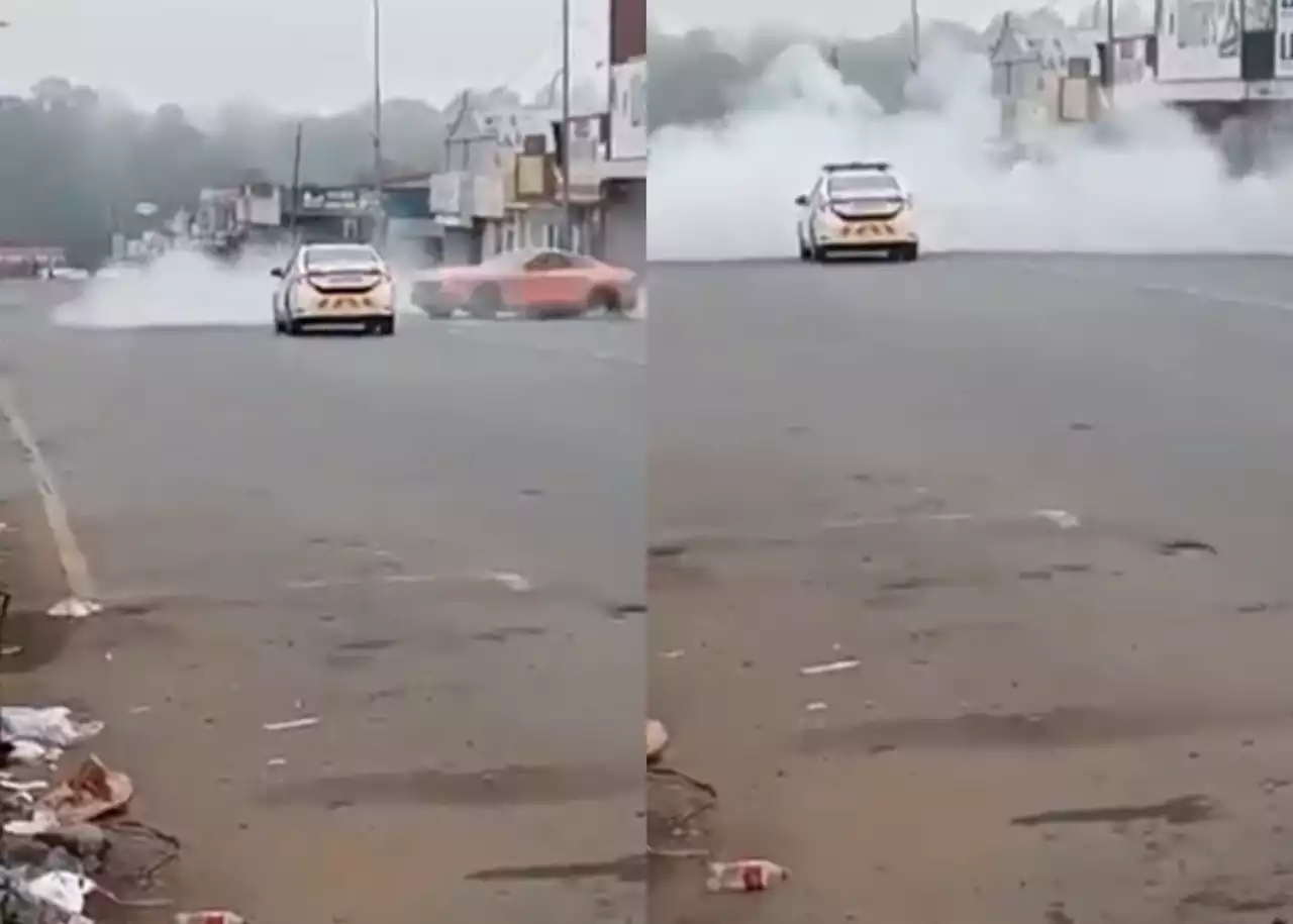 Mustang driver spins doughnuts around KZN traffic cops, gets away with it!