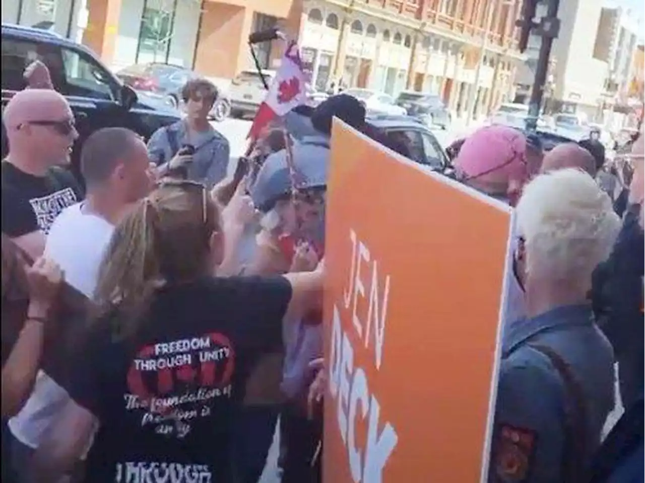 Calls for his death were hurled at Singh, on top of ‘traitor’ chants, by protesters during stop in Peterborough