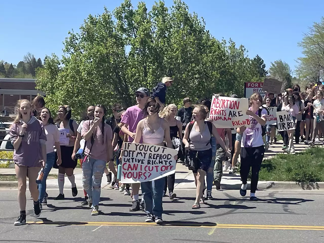 Students Across Denver Walk Out in Support of Abortion Rights