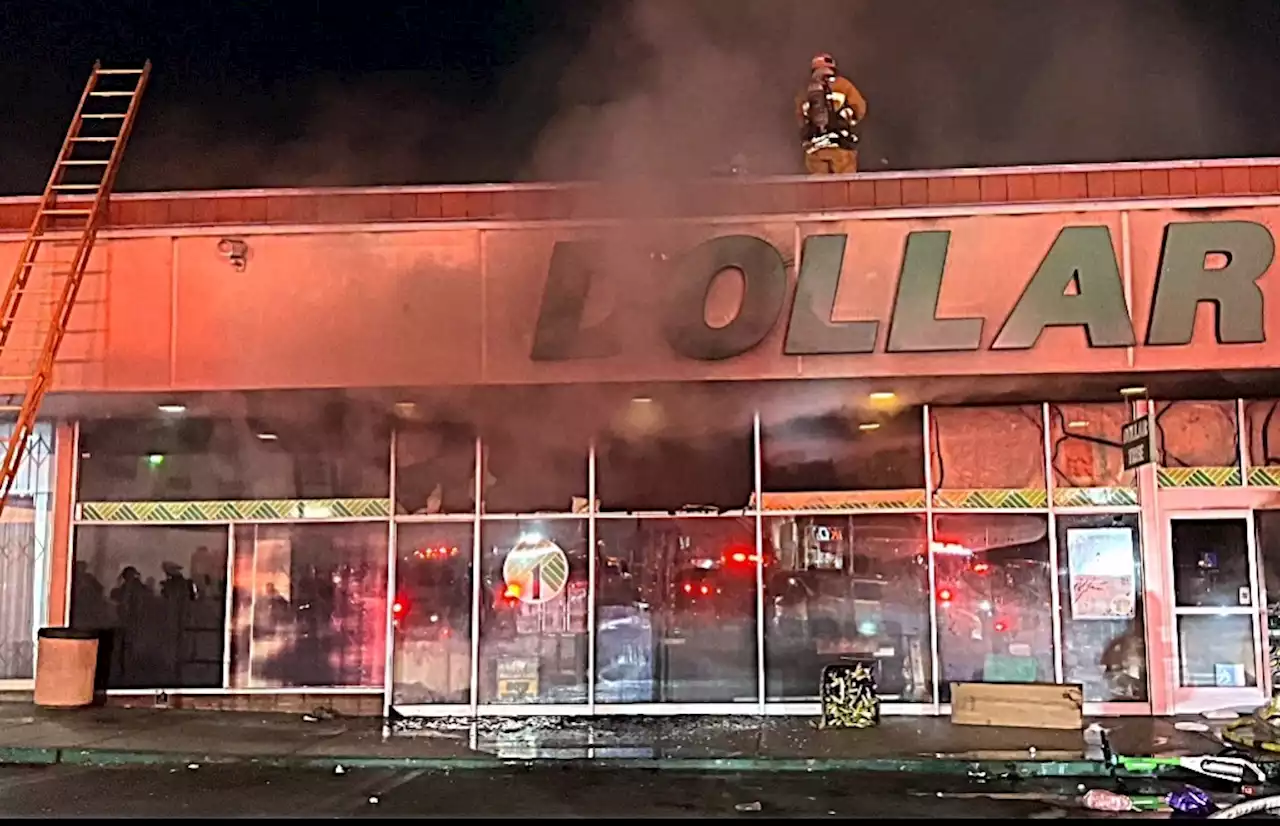 Greater alarm fire burns Dollar Tree store in North Hollywood