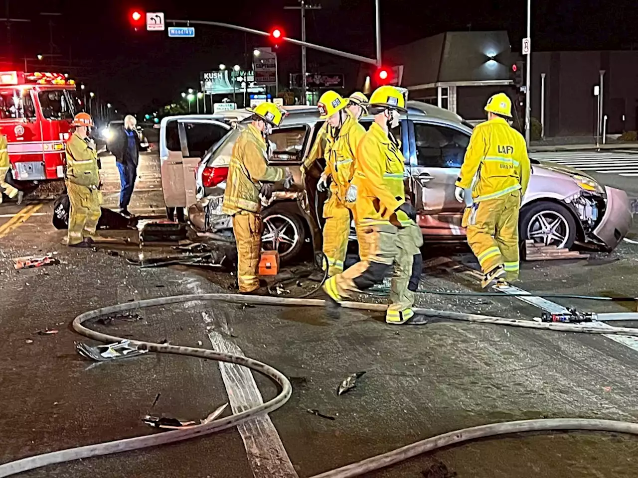 Woman killed, fire truck struck in multi-vehicle crash in North Hills