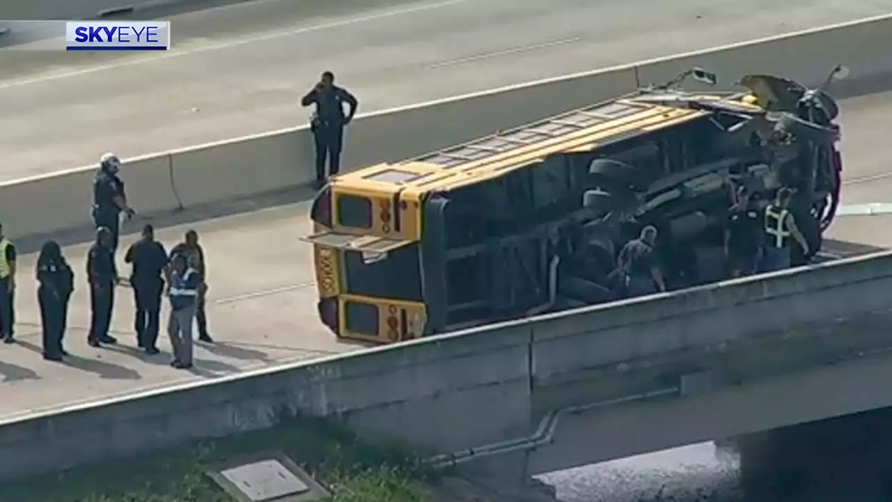 No students on board Fort Bend ISD bus that flipped on its side