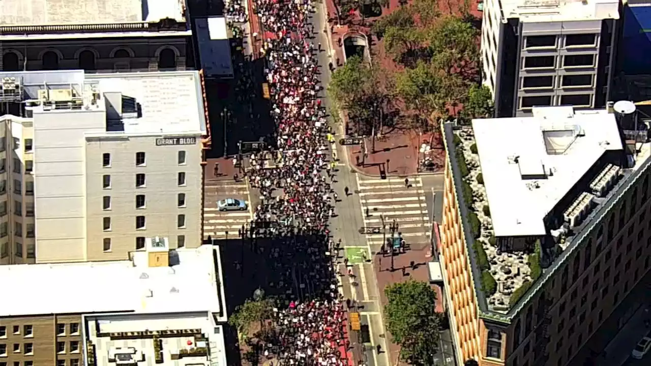 WATCH LIVE: SKY7 over 'Ban off our Bodies' rally underway in San Jose