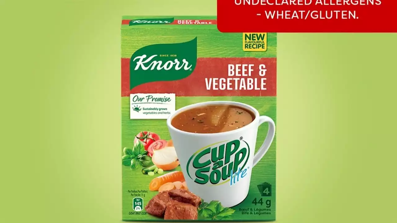 Customers urged to return Knorr Cup-a-Soup packets that may contain allergens | News24