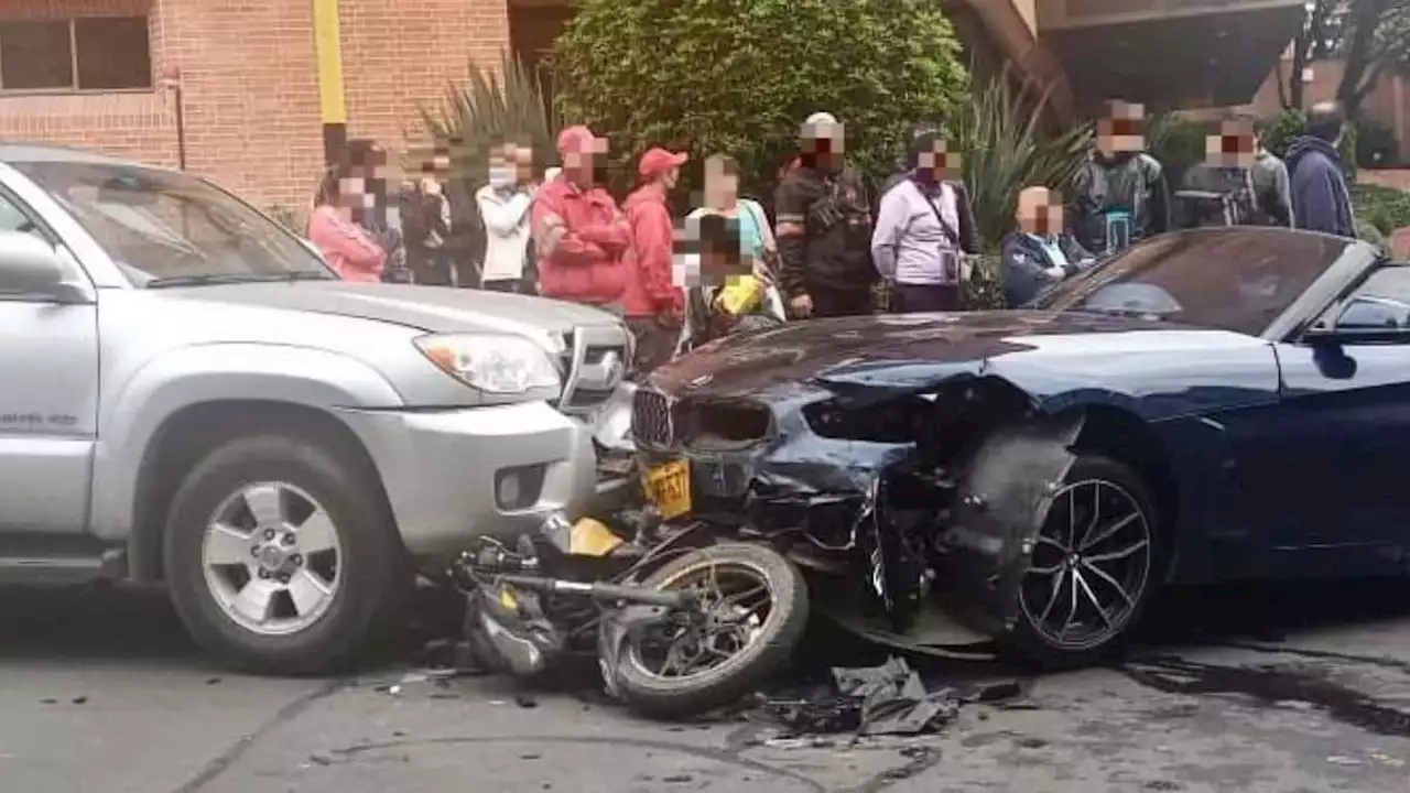 Conductor de BMW estrelló a ladrones en Bogotá tras ser víctima de robo