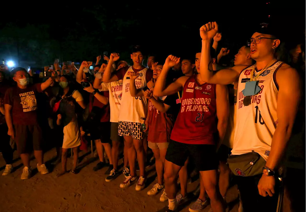 LOOK: UP Diliman lights up with long-awaited UAAP basketball title bonfire