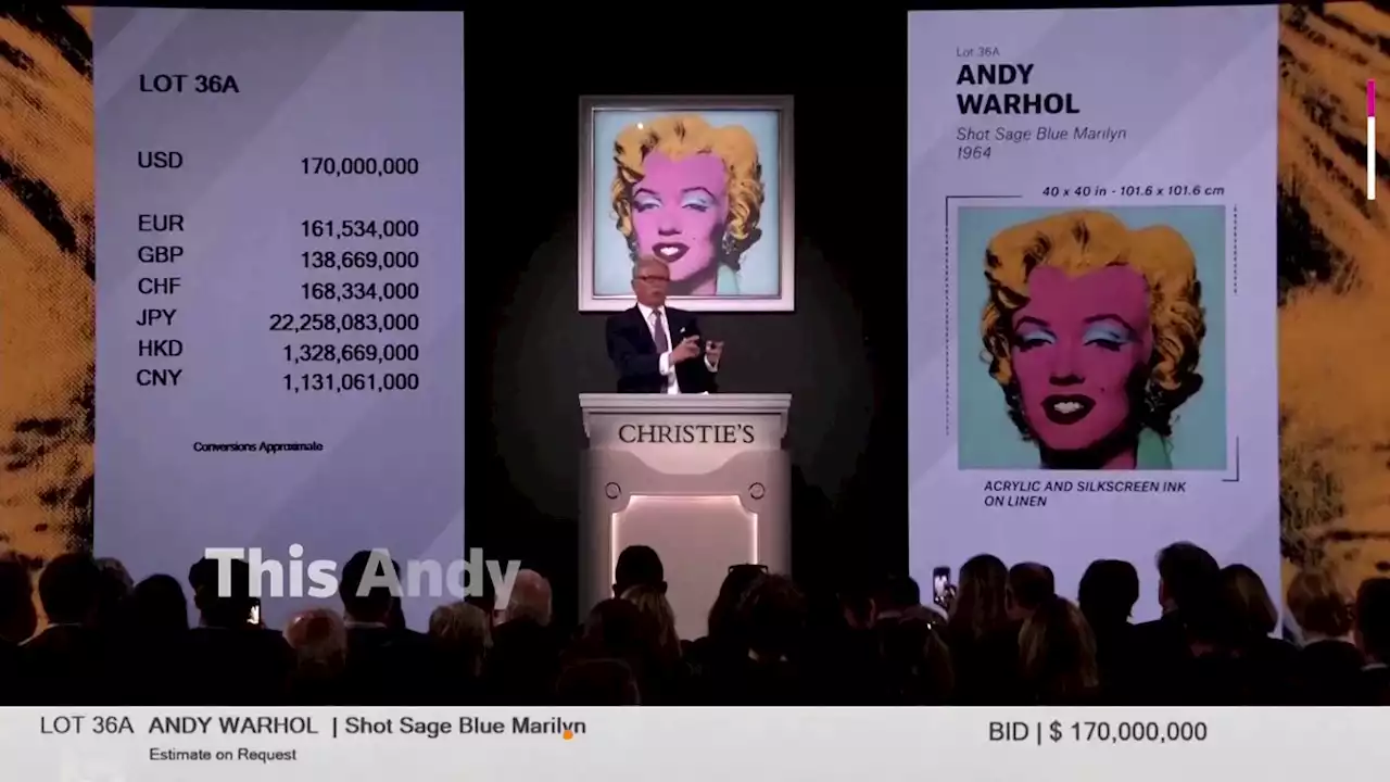 Warhol's famed 'Marilyn' silk-screen sells for record $195 million at auction