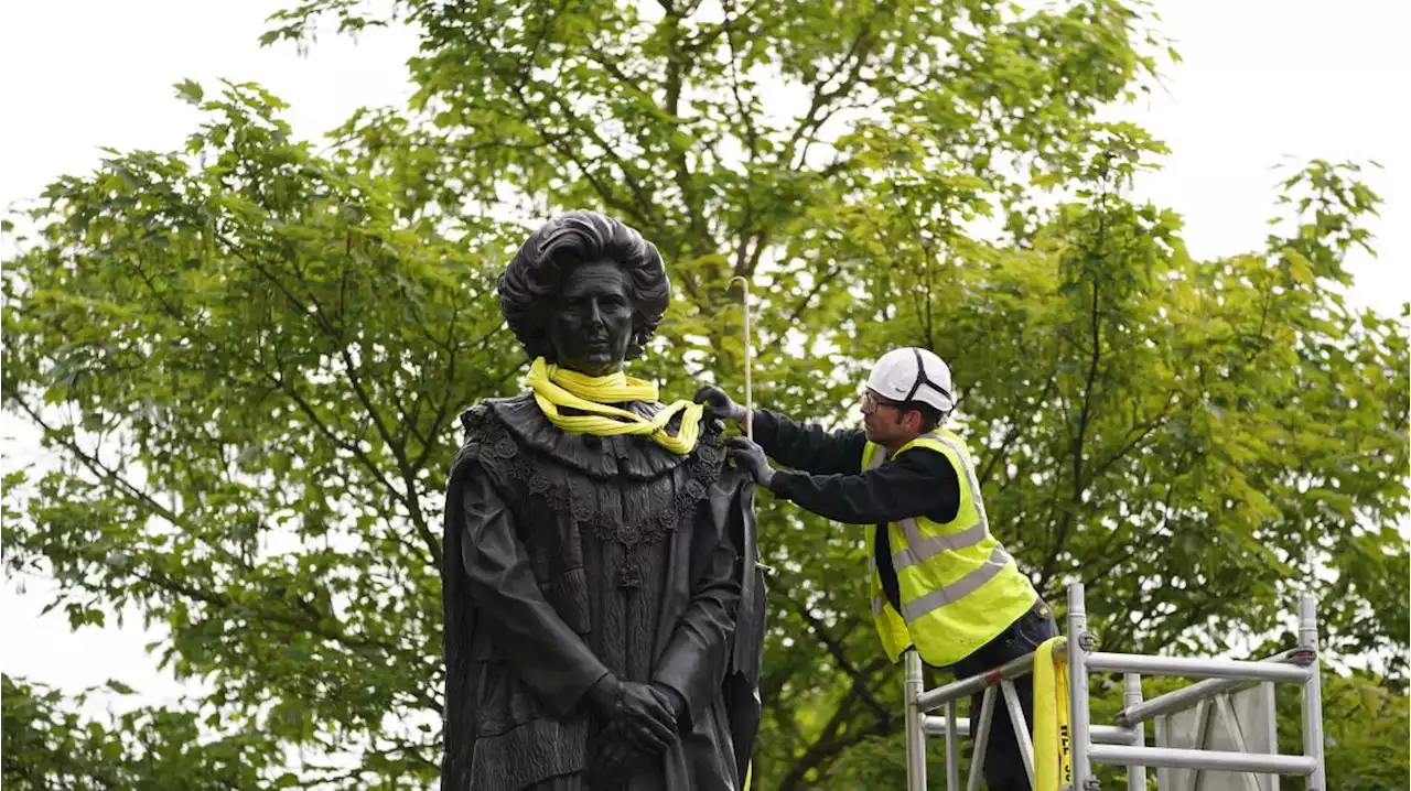 Margaret Thatcher statue egged after arrival in home town of Grantham