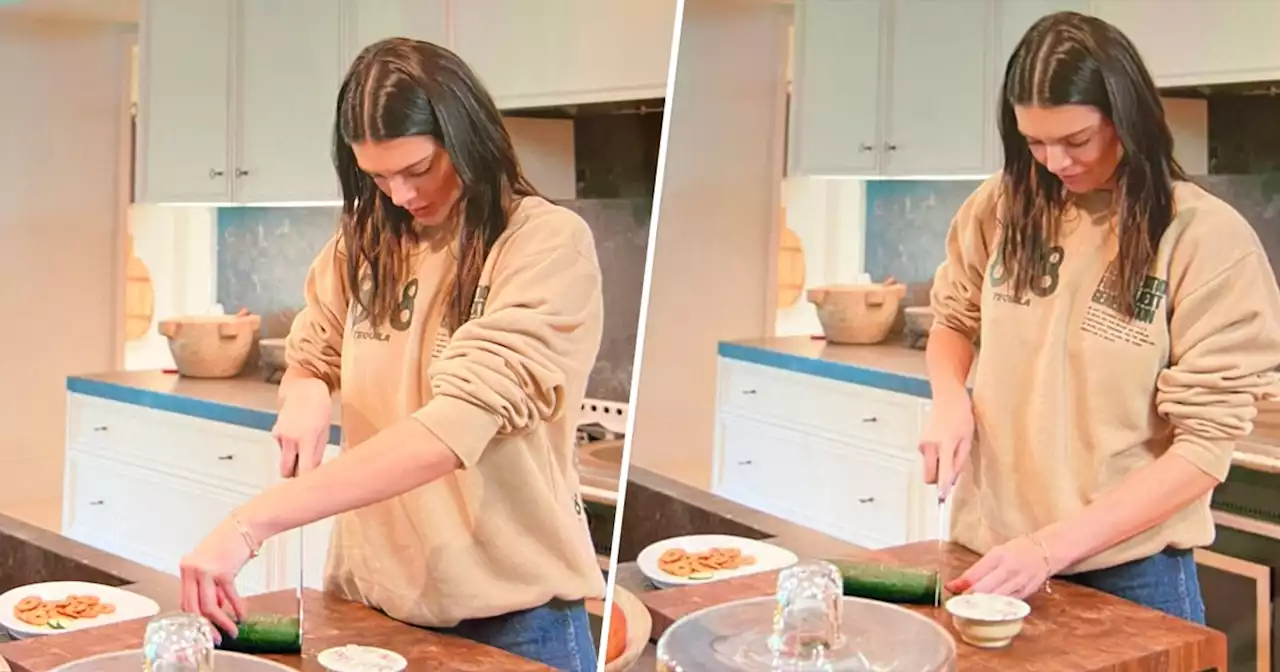 Kendall Jenner does not know how to cut up a cucumber: The best reactions