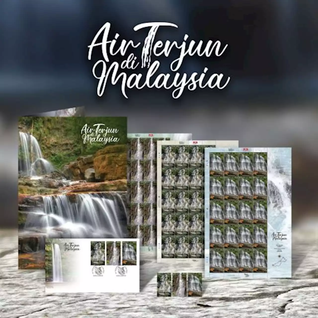 Tiga air terjun terkenal diabadikan dalam setem khas