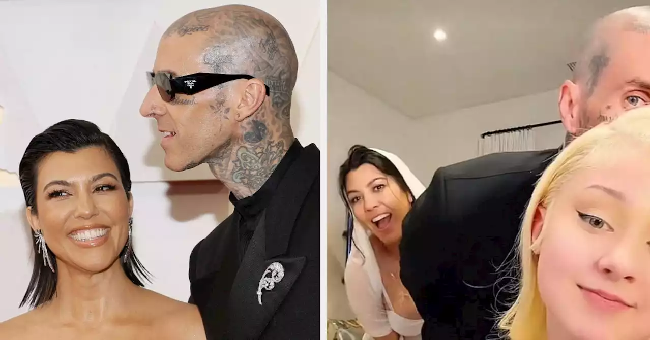 Kourtney Kardashian And Travis Barker Officially Got Married And Made Their First Post-Wedding Appearance Drunk On His Daughter's TikTok