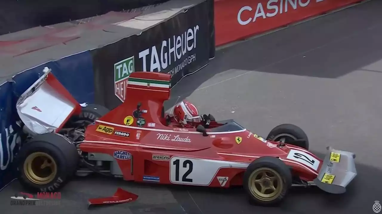 Charles Leclerc crashed Niki Lauda's Ferrari 312B3 F1 race car