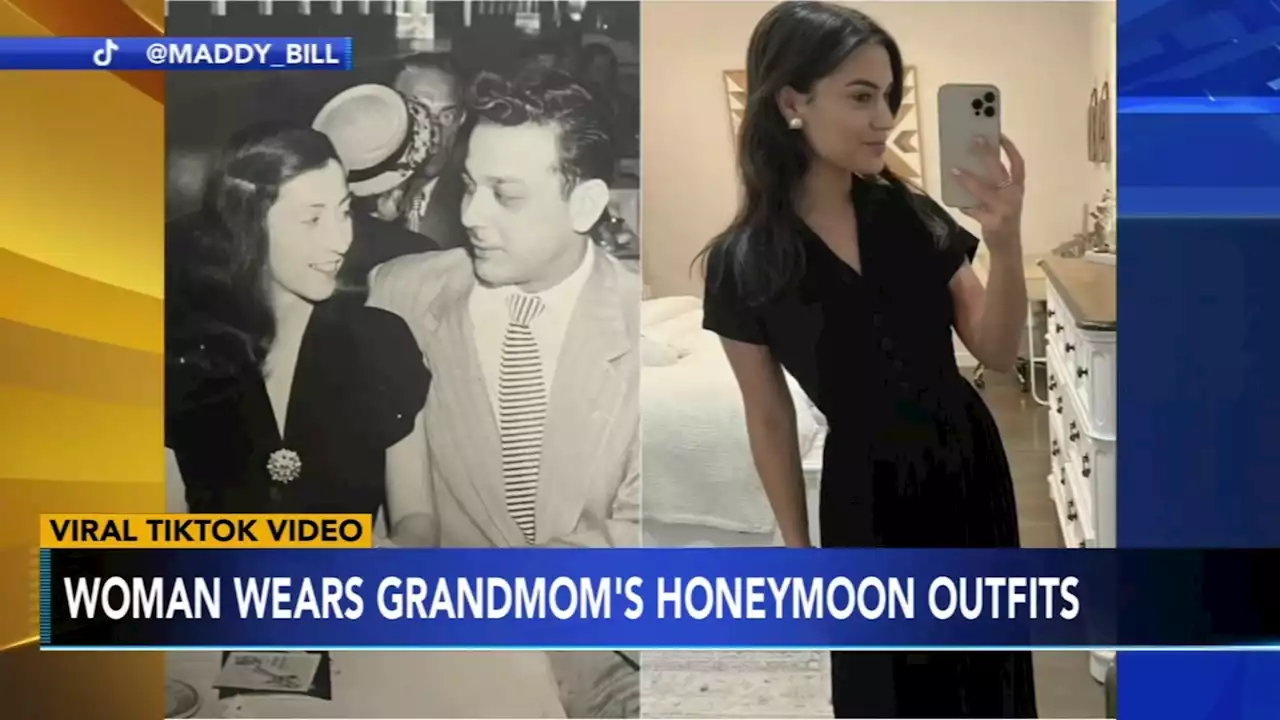 Woman goes viral on TikTok after trying on grandmother's honeymoon wardrobe from 1952