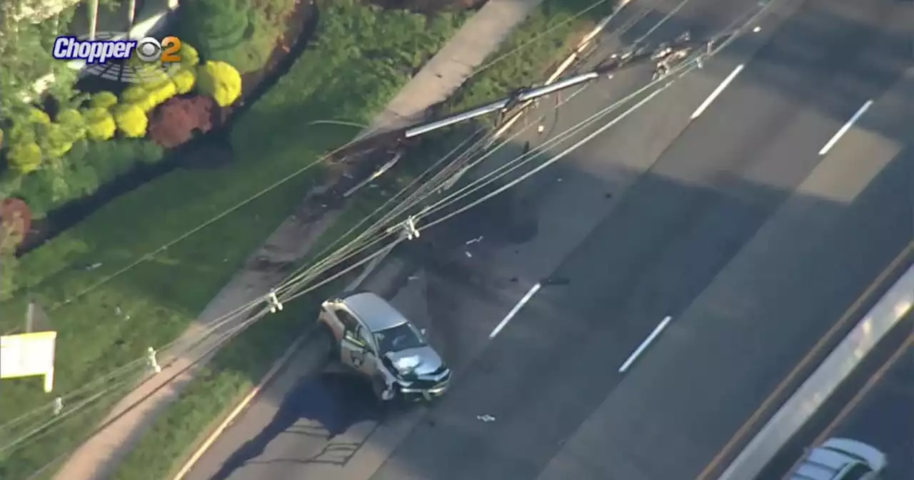 Police: Man falls asleep at wheel, takes down several utility poles in East Brunswick, N.J.