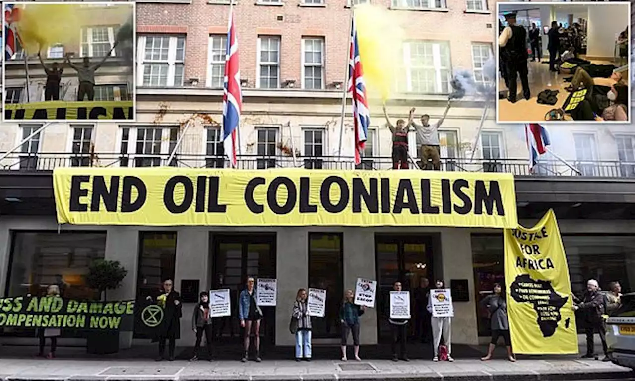 Extinction Rebellion activists storm Mayfair hotel during energy event