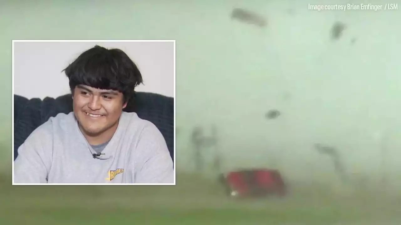 16-year-old who drove through Texas tornado in red pickup truck joins 'Click It or Ticket' campaign