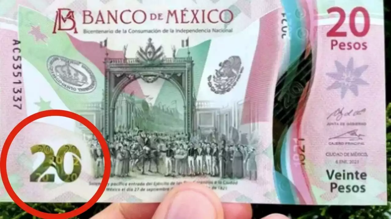 ¡Seguro lo tienes! ESTE billete de 20 pesos se vende hasta en 80 MIL por este error de impresión |FOTO