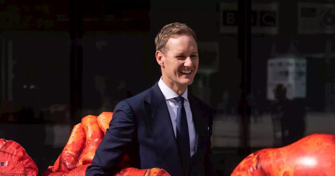 Dan Walker leaves BBC studios with inflatable lobster after tearful final show