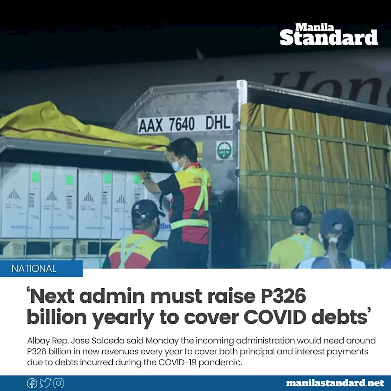 ‘Next admin must raise P326 billion yearly to cover COVID debts’