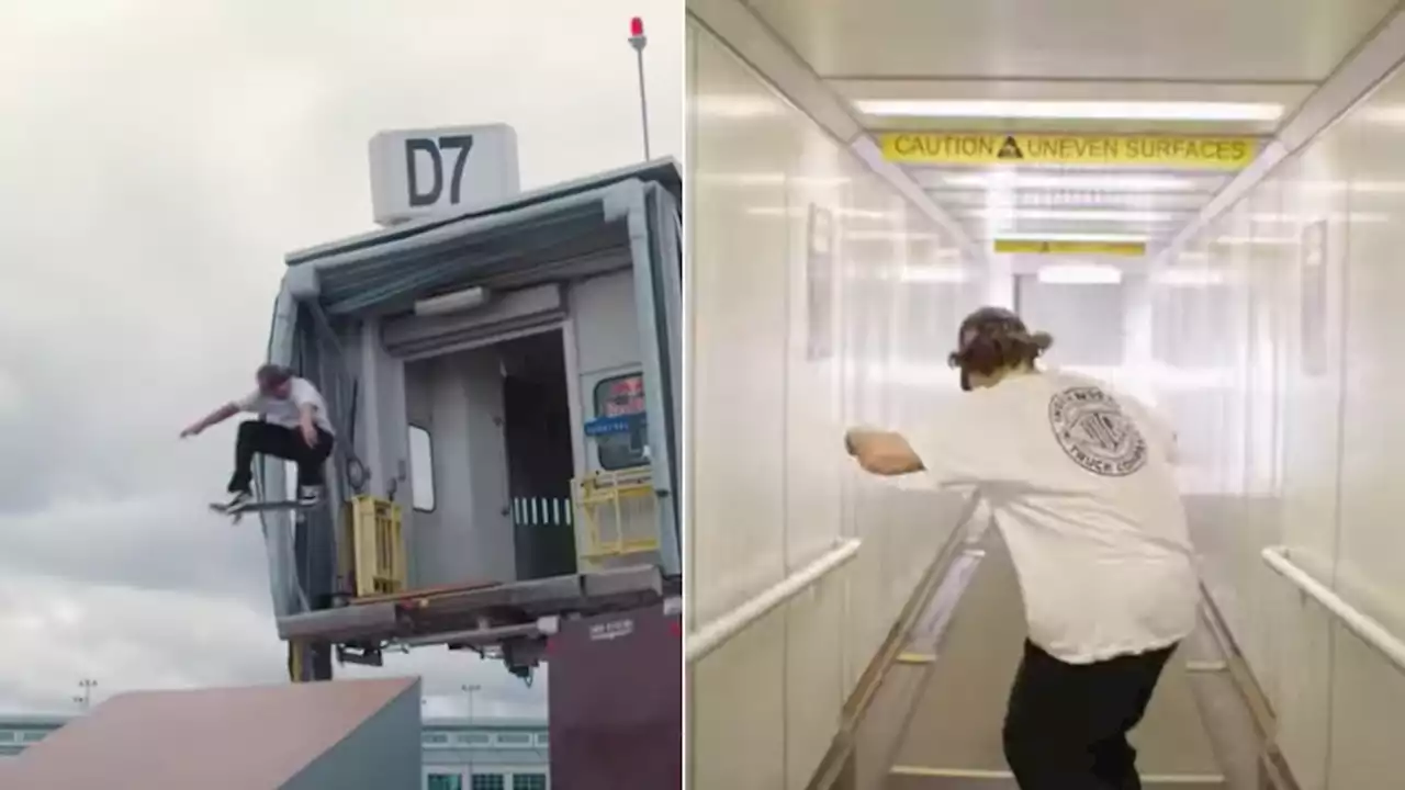 Skateboarders Pull Off Insane Moves At Vacant New Orleans Airport