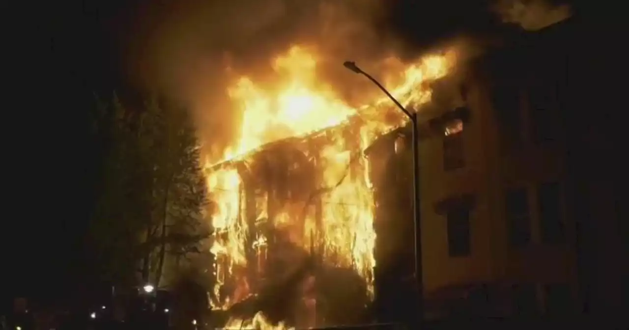 Massive fire rips through vacant buildings overnight in the Bronx