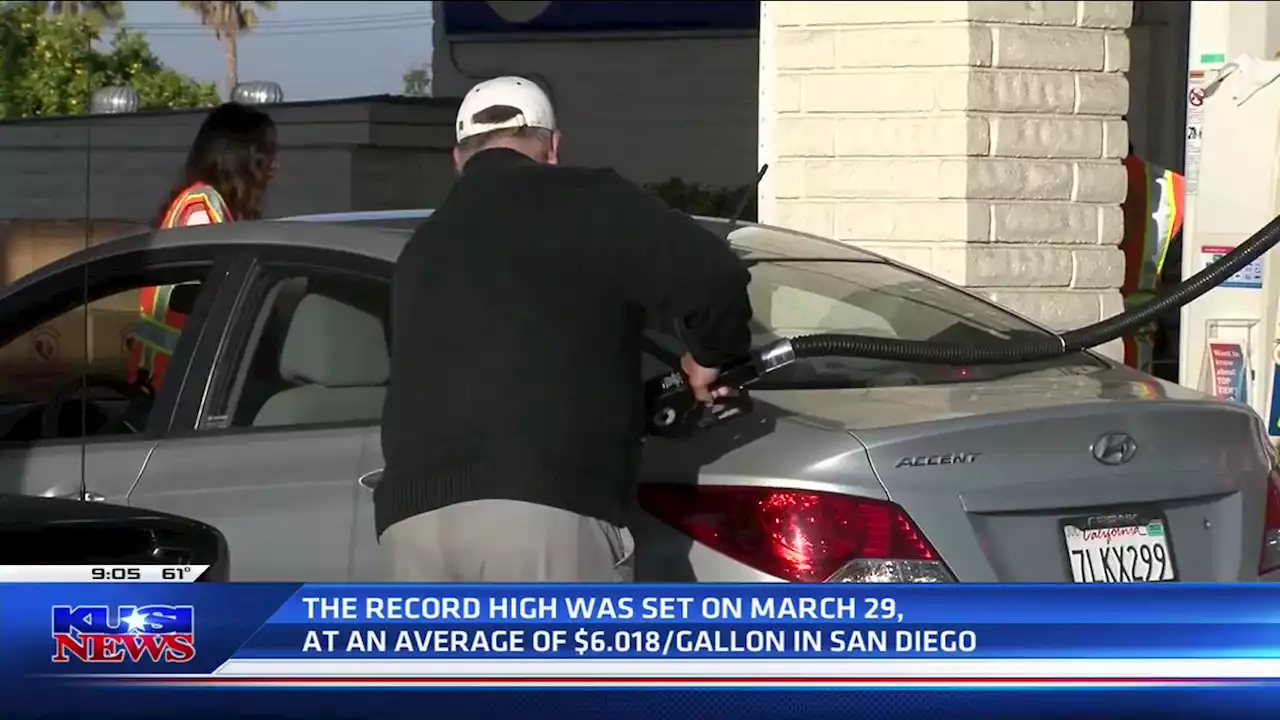 San Diego gas prices near record high set in March -