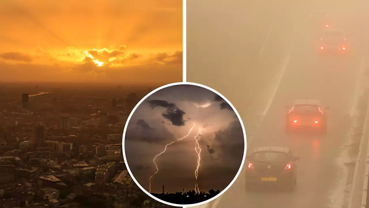 Blood rain, hail and lightning to batter UK as huge plume of Saharan dust hits Britain