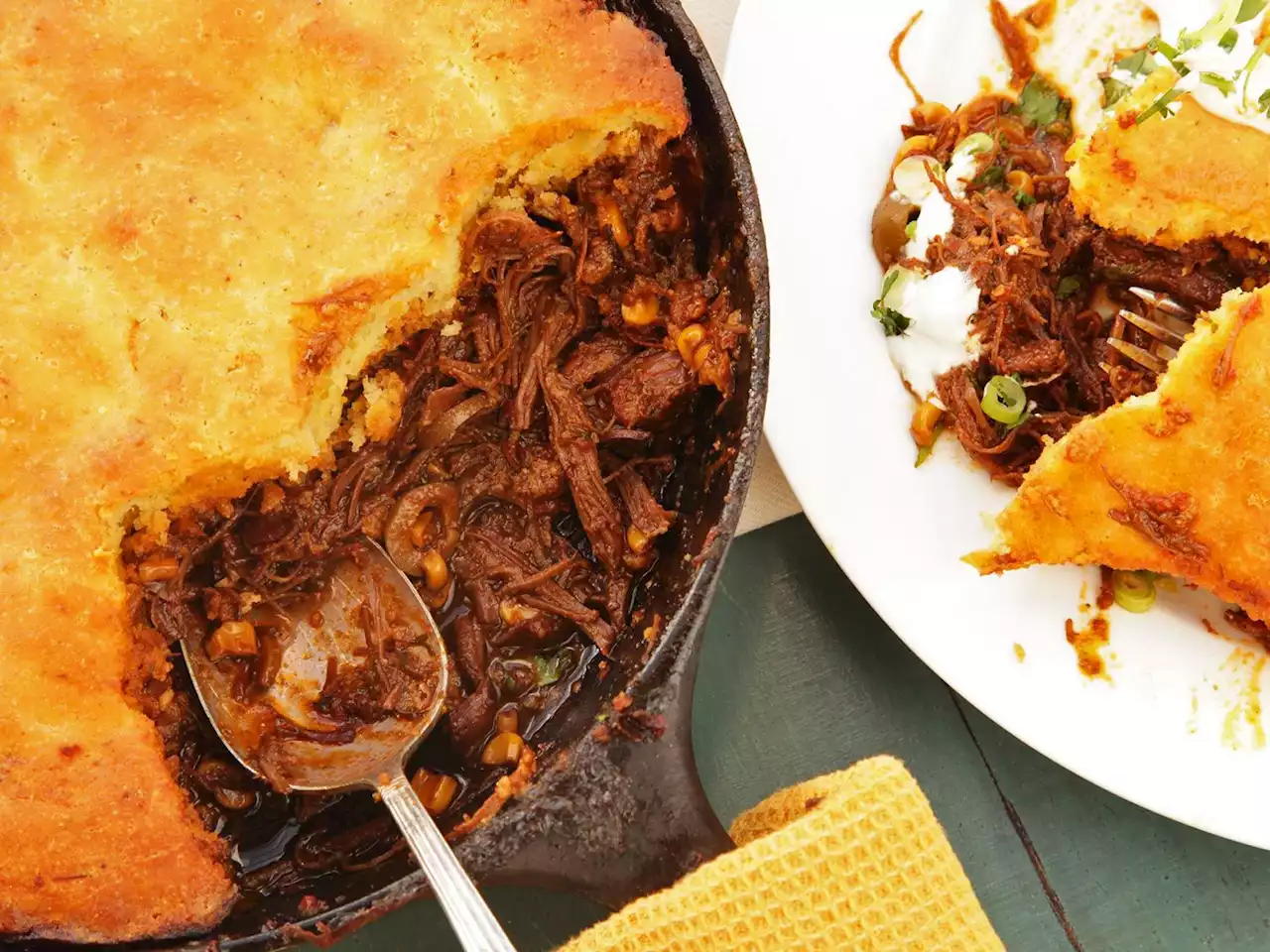 The Best Tamale Pie With Braised Skirt Steak, Charred Corn, and Brown Butter Cornbread Crust Recipe