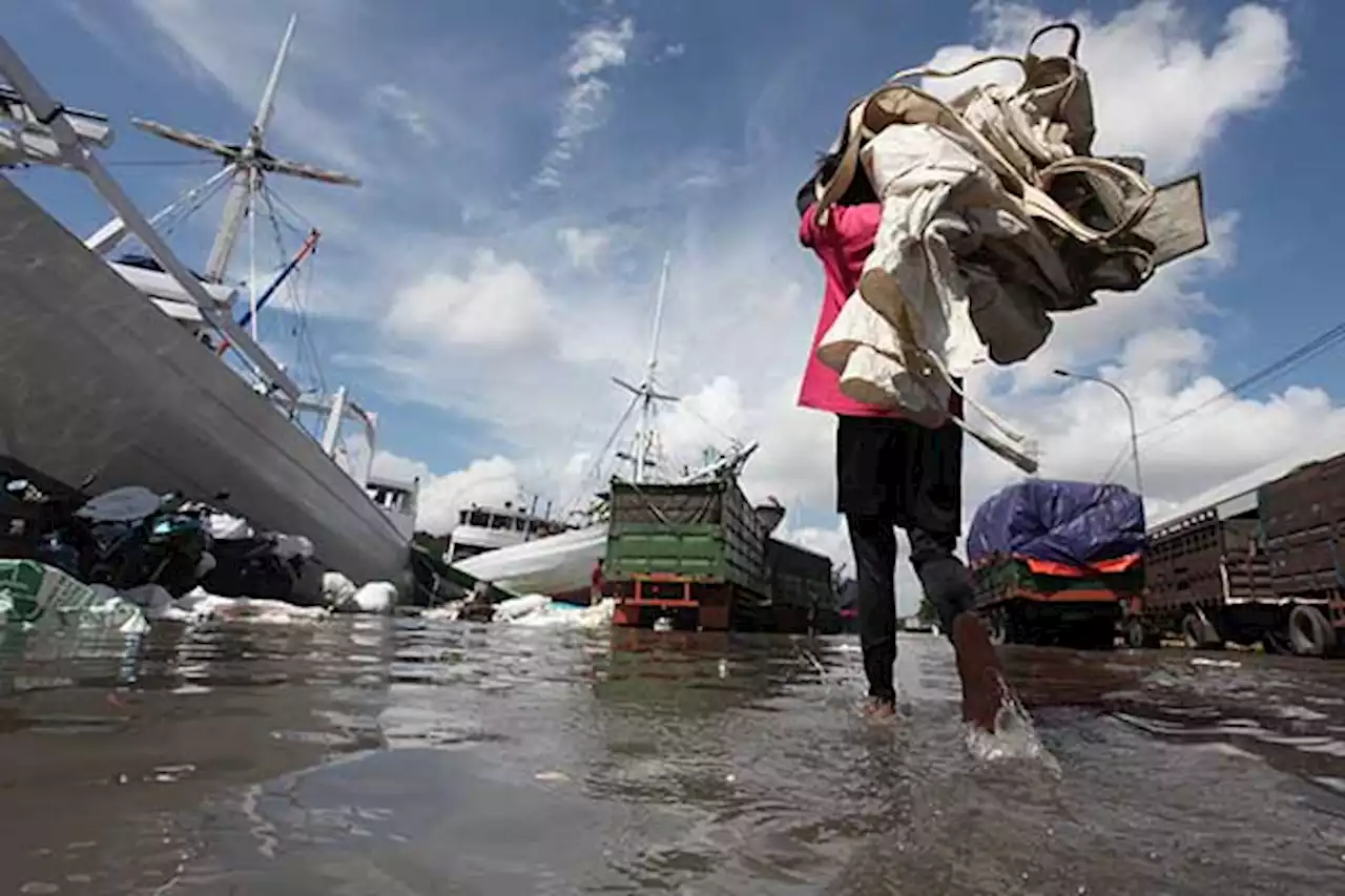 Banjir Rob Rendam Kawasan Pelabuhan Kalimas Surabaya