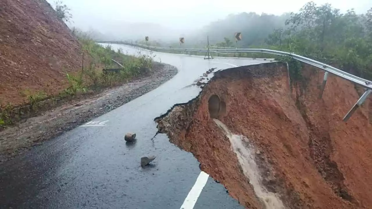 Part of new rural road in Kiulu collapses after landslip