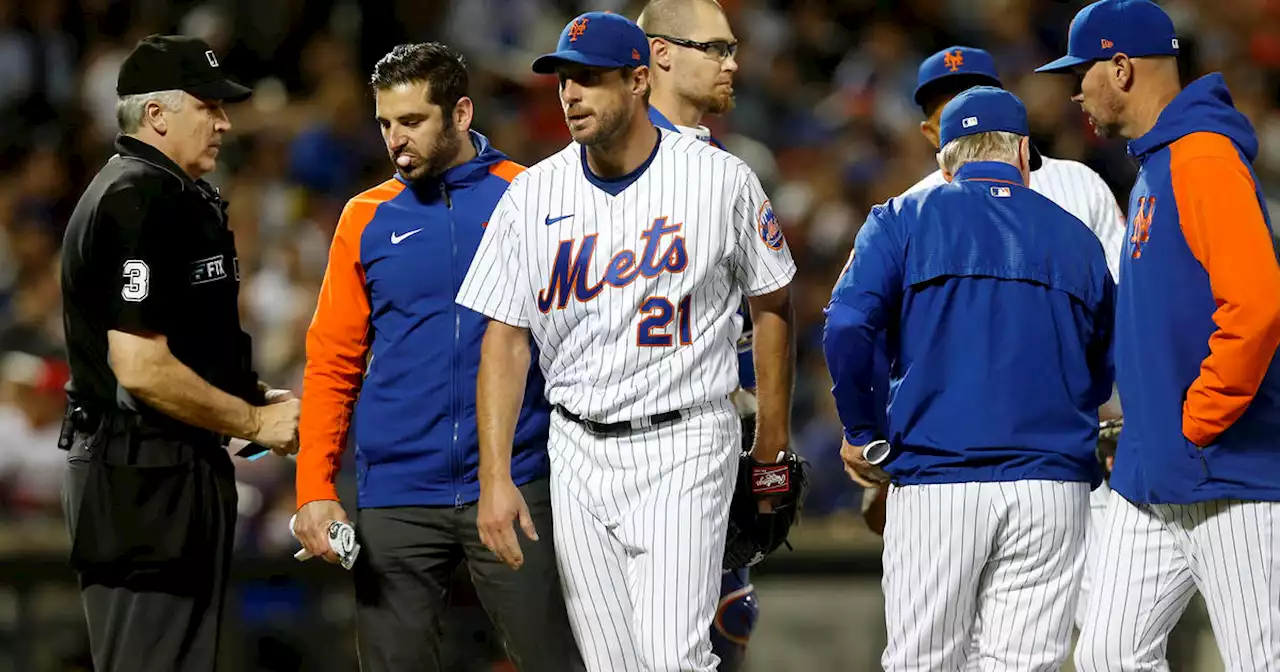 Scherzer exits with injury to side, Mets deck Cards