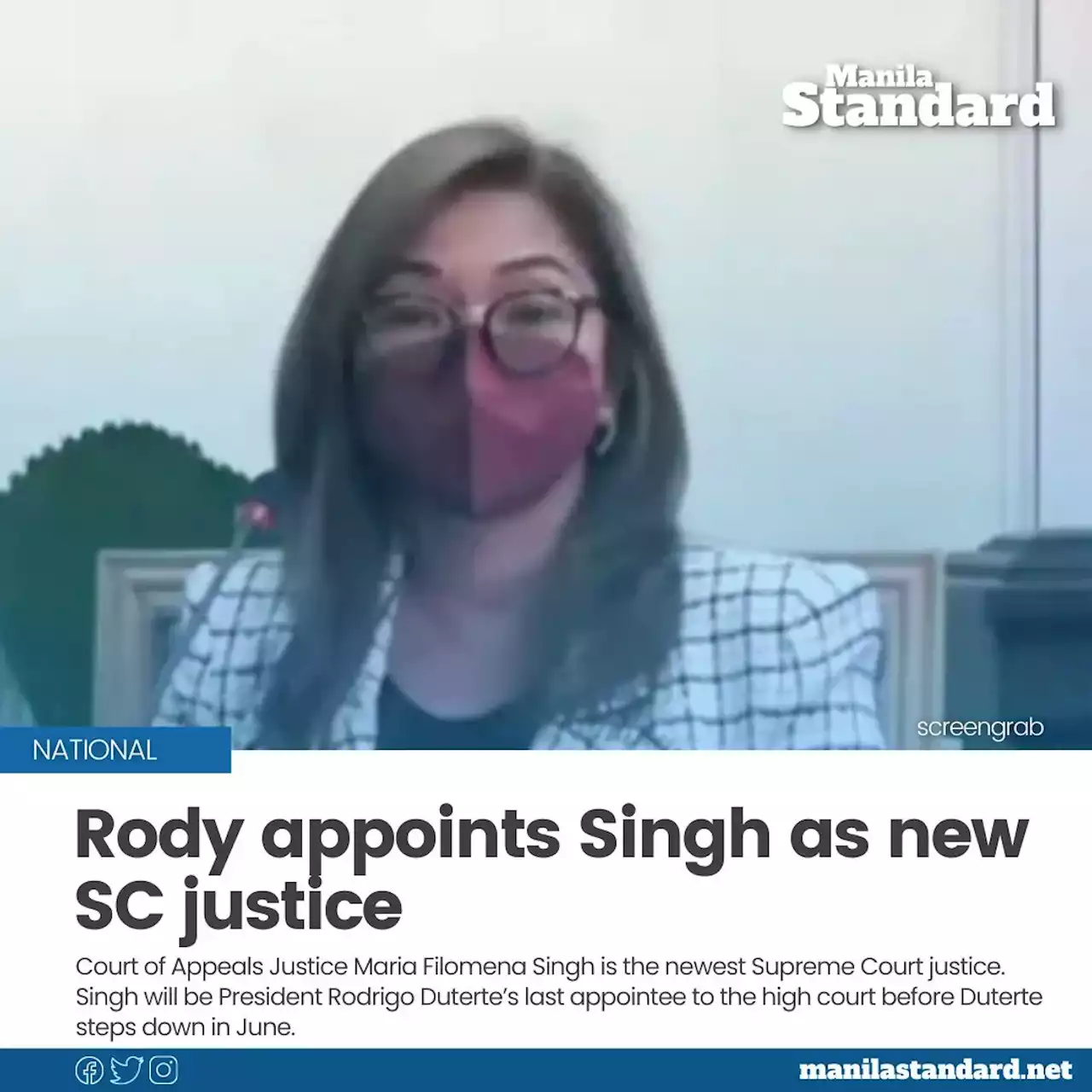 Rody appoints Singh as new SC justice