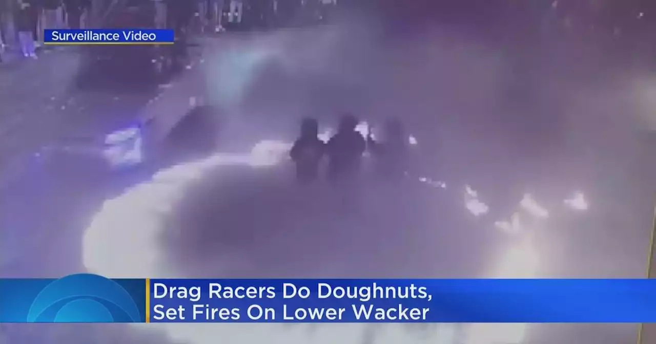 Drag racers do doughnuts, light fires on Lower Wacker Drive; Chicago Police say no reports filed