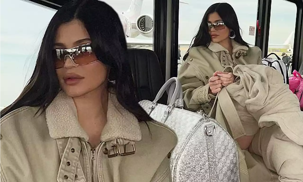 Kylie Jenner is flight ready in neutral tones as she heads to NY